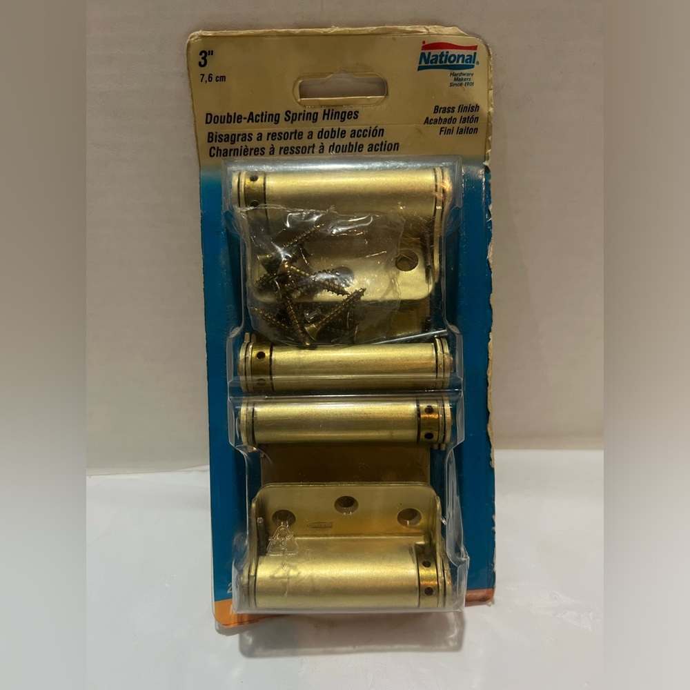 National Hardware Double Acting Spring Hinge 3” Brass Finish N115-303. Brand New